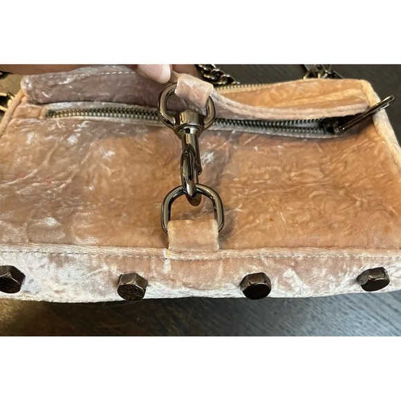 Rebecca Minkoff Suede Mini MAC Crossbody Purse Pink/Taupe Blend - Picture 7 of 16
